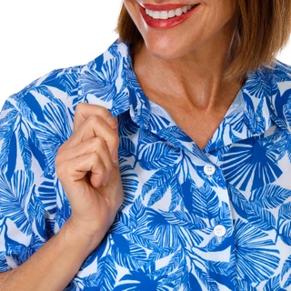 Thumbnail 3: REEL LEGENDS Petite Long Sleeve Wayfinder Button Front Top 