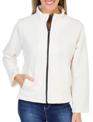 Thumbnail 1: Onque Women's Petite Long Sleeve Textured Knit Jacket  