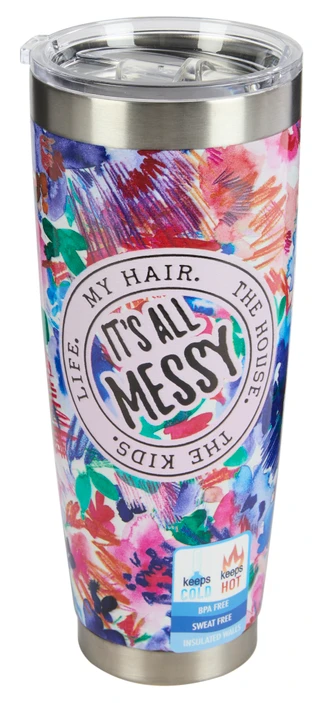 Thumbnail 1: Brighten the Season It's All Messy Stainless Steel Tumbler 