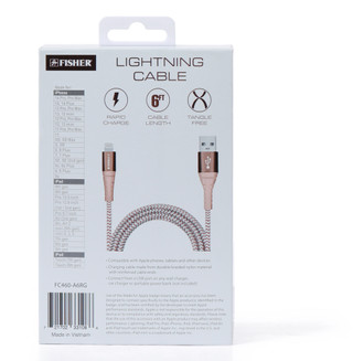 Thumbnail 2: Fisher 6 ft Braided Lighting Charging Cable 