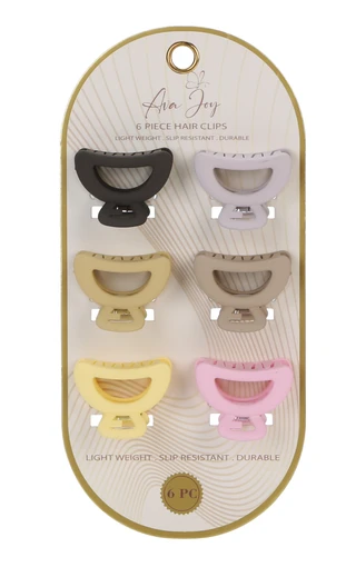 Thumbnail 1: AVA JOY 6 Pk Lightweight Durable Mini Claw Clips 