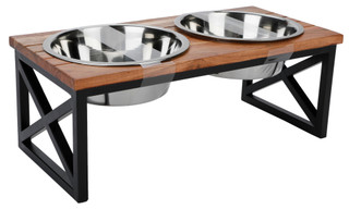 Thumbnail 1: Goofy Paws 7 in Elevated Double Dog Bowl Feeder Station 