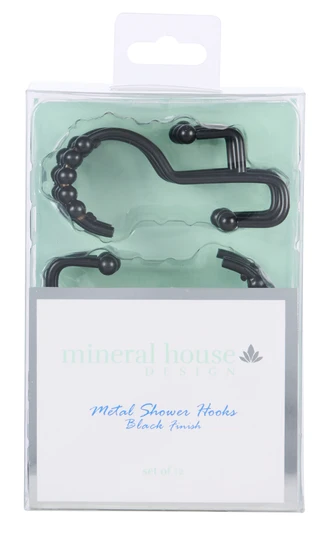 Thumbnail 1: Mineral House Design 12 Pk Metal Shower Hooks 