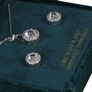 Thumbnail 2: Guiliana 2 Pc Simulated Diamonds Necklace & Earrings Set 