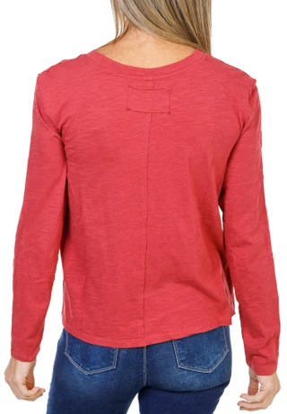 Thumbnail 2: BUNULU Women's Long Sleeve Raw Edge Solid Top  
