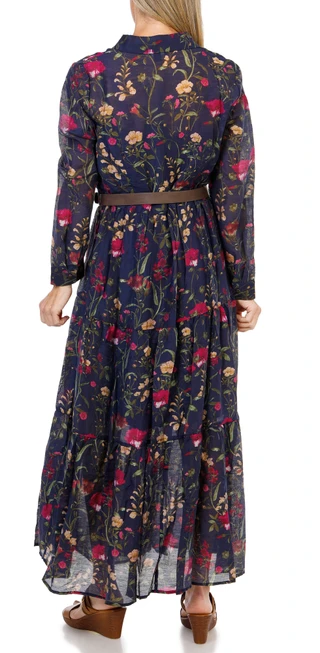 Thumbnail 3: Cece Women's Long Sleeve Tiered Maxi Dress w/ Belt  