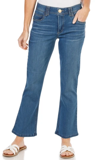 Thumbnail 1: Democracy Women's Petite High Rise Boot Leg Jeans  