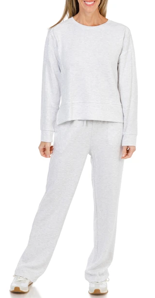 Thumbnail 1: Jessica Simpson Women's Long Sleeve Soft Sculpt Crew Neck Jogger Set  