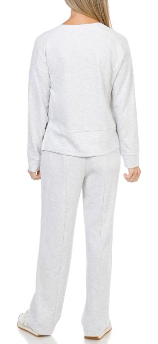 Thumbnail 2: Jessica Simpson Women's Long Sleeve Soft Sculpt Crew Neck Jogger Set  