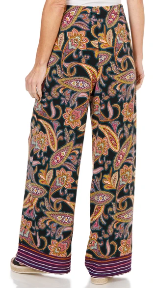 Thumbnail 2: Nicole Miller Women's Print Wide Leg Pants 