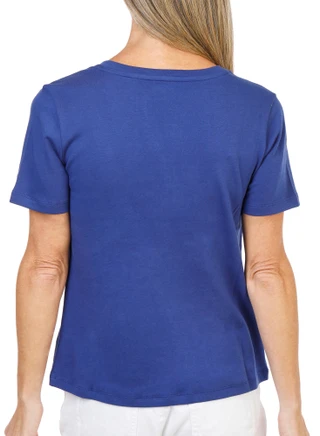 Thumbnail 2: Coral Bay Women's Short Sleeve Split Neck Top 