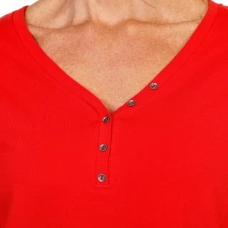 Thumbnail 3: Coral Bay Women's 3/4 Sleeve Solid V-Neck Henley Top  