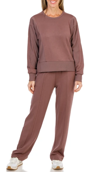 Thumbnail 1: Jessica Simpson 2 Pc Women's Long Sleeve Ribbed Crew Neck Sweater Pants Set  