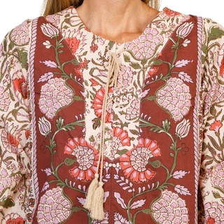 Thumbnail 4: FARMERS MARKET Women's 3/4 Sleeve Floral Print Peasant Style Dress  