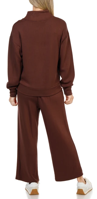 Thumbnail 3: Chelsea & Theodore 2 Pc Women's Long Sleeve Quarter Zip Knit Sweater Pants Set  
