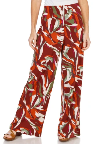 Thumbnail 1: Nicole Miller Women's Print Wide Leg Pants  