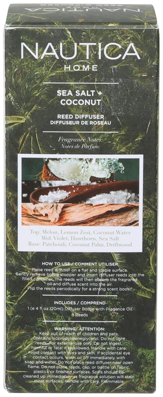 Thumbnail 2: Nautica 4 oz Sea Salt Coconut Reed Diffuser  