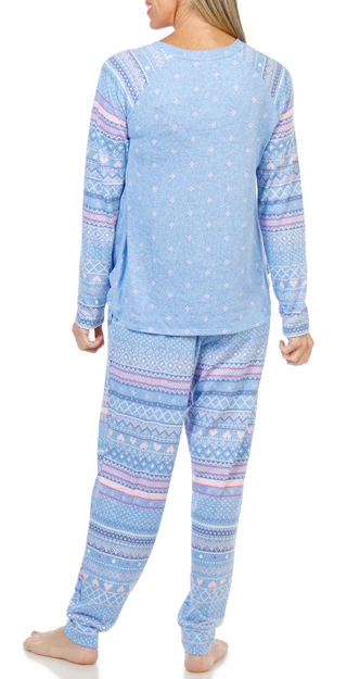 Thumbnail 3: Cuddl Duds Women's 2 Pc Long Sleeve Fair Isle Knit Pajamas  