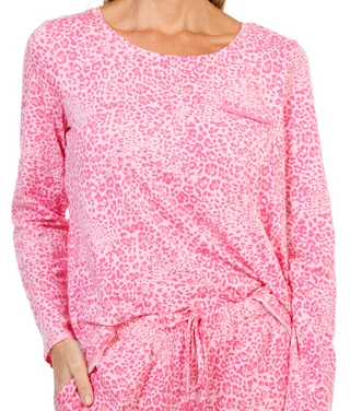Thumbnail 3: Cuddl Duds 2 Pc Women's Long Sleeve Ditsy Crew Pajama Pants Set  