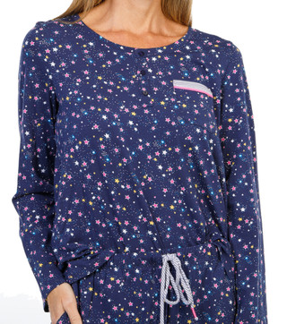 Thumbnail 3: Cuddl Duds 2 Pc Women's Long Sleeve Ditsy Crew Pajama Pants Set  