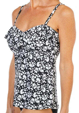 Thumbnail 2: Leilani Women's Floral Ruffle Tankini Swim Top 