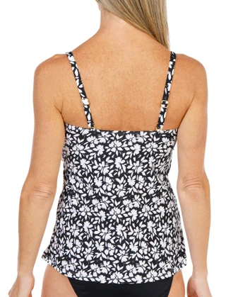 Thumbnail 3: Leilani Women's Floral Ruffle Tankini Swim Top 
