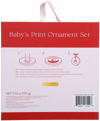 Thumbnail 2: KATE & MILO 2 Pk Baby's Print Christmas Ornament Set 