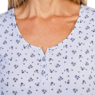 Thumbnail 4: Laura Ashley Women's Short Sleeve Ditsy Rib Lettuce Edge Nightgown  