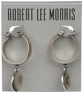 Thumbnail 1: ROBERT LEE MORRIS Disc Drop Huggie Earrings 