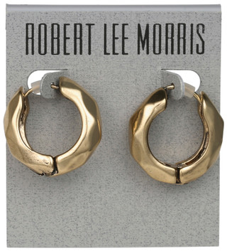 Thumbnail 1: ROBERT LEE MORRIS Charm Drop Huggie Hoop Earrings 