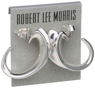 Thumbnail 1: ROBERT LEE MORRIS Sculpted Metal Hoop Earrings  
