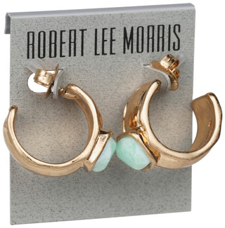 Thumbnail 1: ROBERT LEE MORRIS Gemstone Huggie Hoop Earrings 