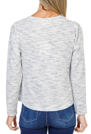 Thumbnail 3: ZAC AND RACHEL Women's Petite Long Sleeve Crew Neck Ribbed Top  