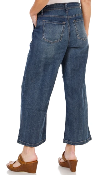 Thumbnail 3: Angels Women's Drawstring Everflex Classic Wide Leg Trouser Jeans  