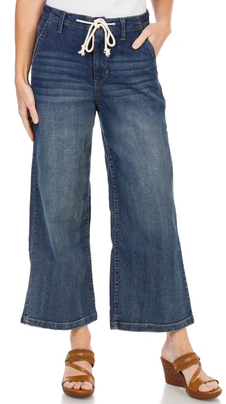 Thumbnail 1: Angels Women's Drawstring Everflex Classic Wide Leg Trouser Jeans  
