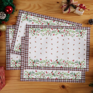 Thumbnail 3: AVANTI Avanti Holly Plaid 4-Pack Placemat Set 