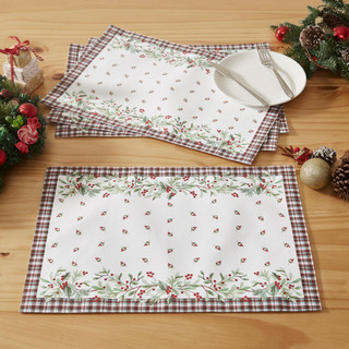 Thumbnail 4: AVANTI Avanti Holly Plaid 4-Pack Placemat Set 