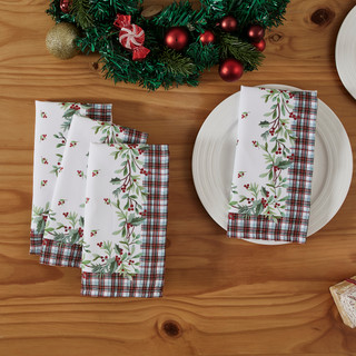 Thumbnail 3: AVANTI Avanti Holly Plaid 4-Pack Napkin Set 
