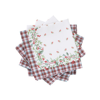 Thumbnail 1: AVANTI Avanti Holly Plaid 4-Pack Napkin Set 
