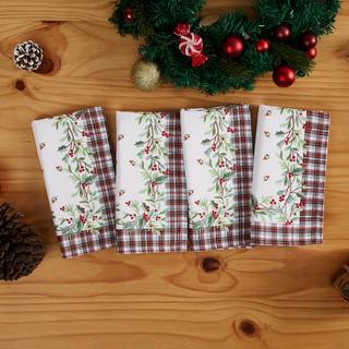 Thumbnail 4: AVANTI Avanti Holly Plaid 4-Pack Napkin Set 