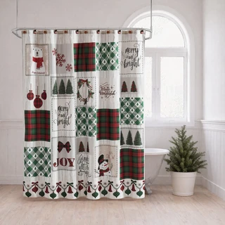 Thumbnail 2: AVANTI Avanti Patchwork Plaid Shower Curtain 