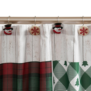 Thumbnail 2: AVANTI Avanti Patchwork Plaid Shower Hooks 