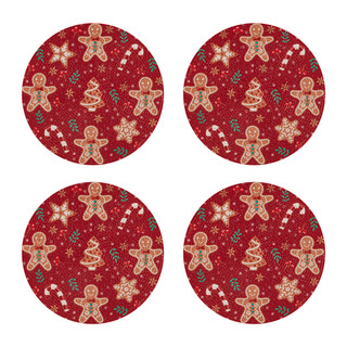 Thumbnail 1: AVANTI Avanti Holiday Treats Set of 4 Round Placemats 
