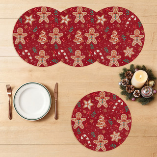 Thumbnail 4: AVANTI Avanti Holiday Treats Set of 4 Round Placemats 