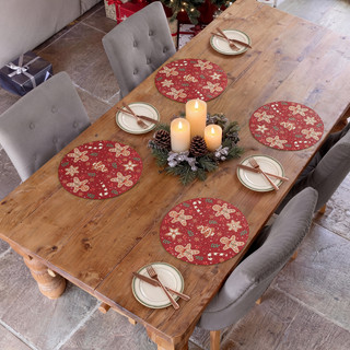 Thumbnail 5: AVANTI Avanti Holiday Treats Set of 4 Round Placemats 