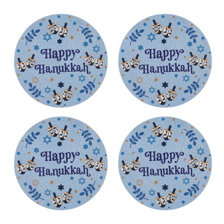 Thumbnail 1: AVANTI Avanti Happy Hanukkah Set of 4 Round Placemats 