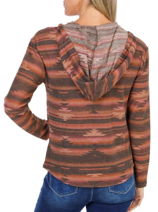 Thumbnail 2: Wallflower Women's Long Sleeve Coffee Bean Baja Hoodie  