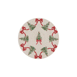 Thumbnail 3: AVANTI Avanti Bows & Trees Set of 4 Round Placemats 