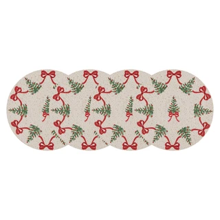 Thumbnail 4: AVANTI Avanti Bows & Trees Set of 4 Round Placemats 