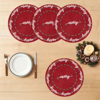 Thumbnail 2: AVANTI Avanti Merry Holly Set of 4 Round Placemats 